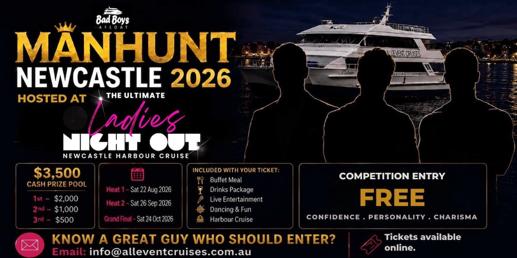 Newcastle Manhunt Cruise with Buffet, Drinks & Entertainment 1