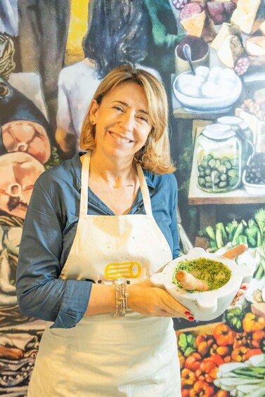 Picture 9 for Activity Genoa: Pesto-Making Class with Pasta and Aperitivo 4
