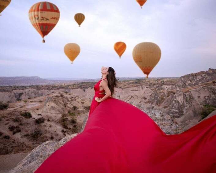 Cappadocia Sunrise Luxury Flying Dress Shoot Balloons, Reels 4