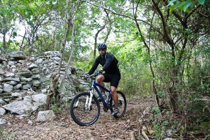 Picture 1 for Activity Playa del Carmen: Jungle Mountain Bike Tour with Cenote 4