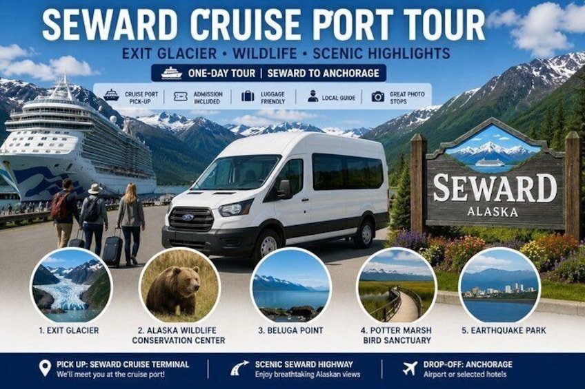 Seward to Anchorage Glacier and Wildlife Tour 1
