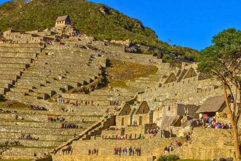 A terraced ancient city with stone buildings and steps. 3