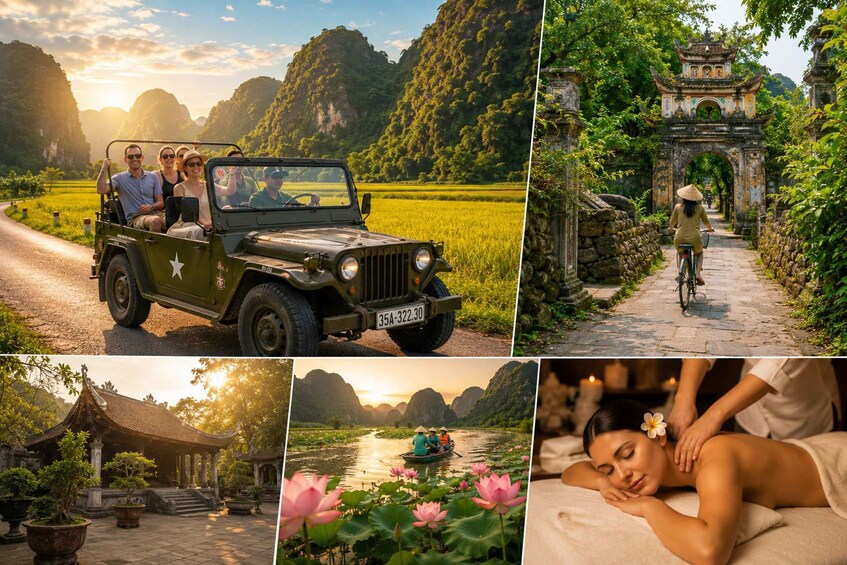 Picture 1 for Activity Ninh Binh Jeep Tour: Hidden Temples, Village & Massage Spa 2
