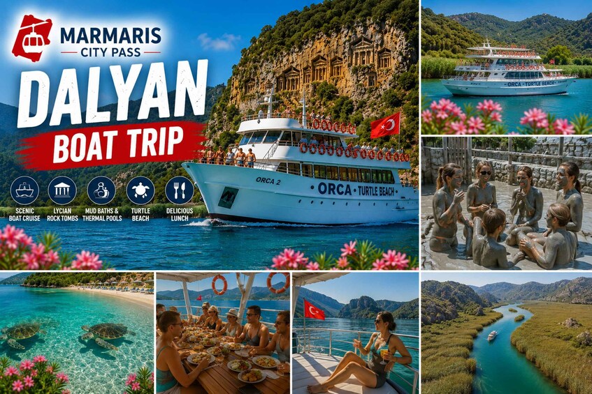 Picture 3 for Activity Marmaris: Dalyan River Boat Trip, Turtle Beach & Mud Baths 3