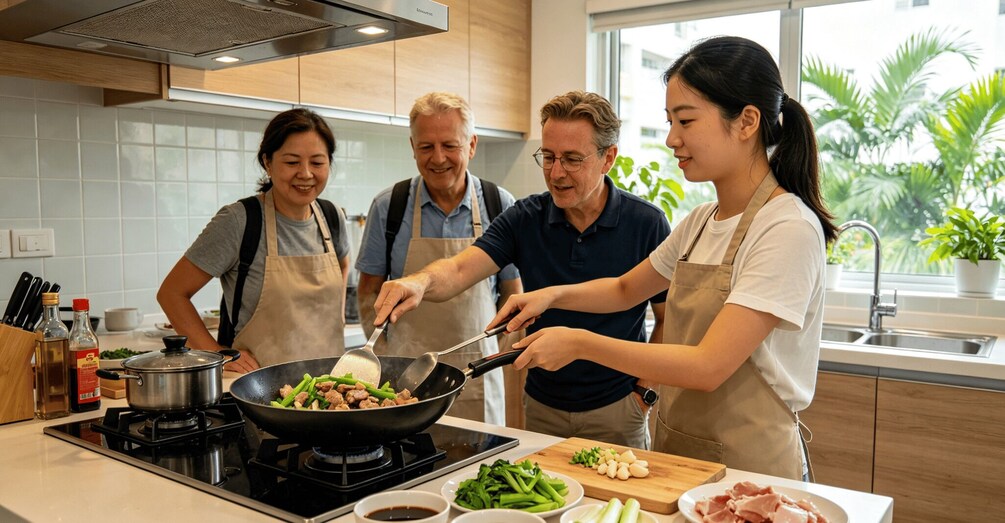 Singapore Local life: Market, Local food Cooking, Tea Chat 1