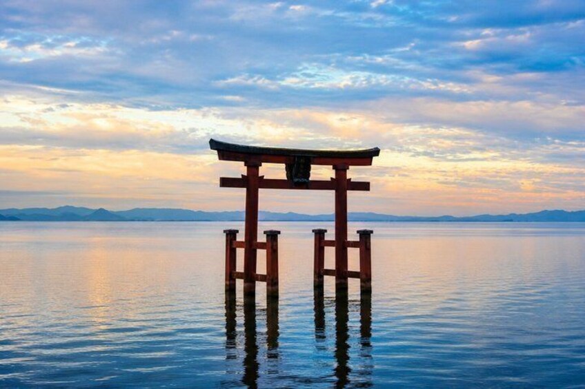 From Kyoto or Osaka Shirahige Floating Torii and Water Town Tour 1