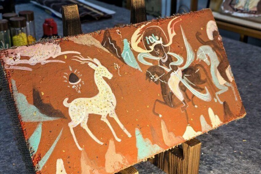 Experience of Traditional Chinese Murals Mineral Pigment Painting 5