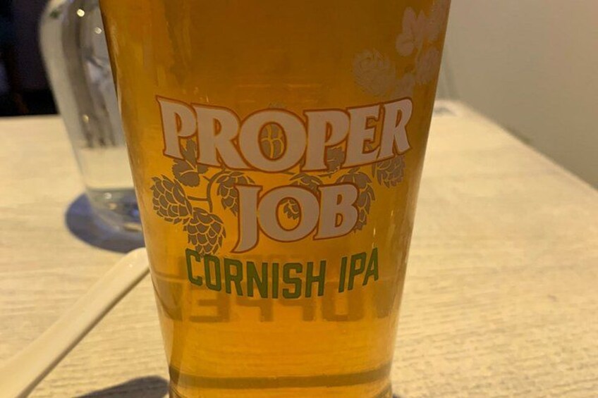 A glass of Proper Job Cornish IPA. 4
