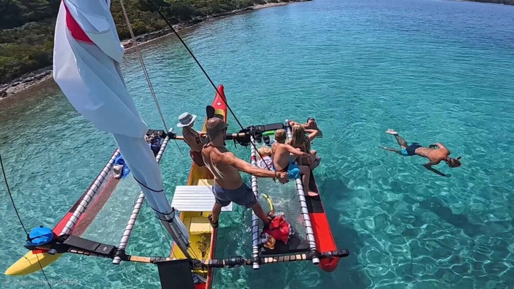 Picture 7 for Activity Sunset Polynesian Canoe Korčula Adventure with Wine & Cheese 5