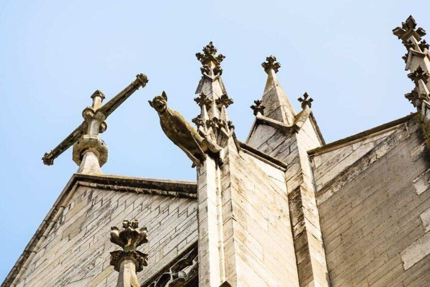 A Gothic-style building with pointed arches and ornate stonework. 3