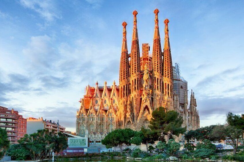 A large, ornate cathedral with multiple spires and intricate architectural details. 5