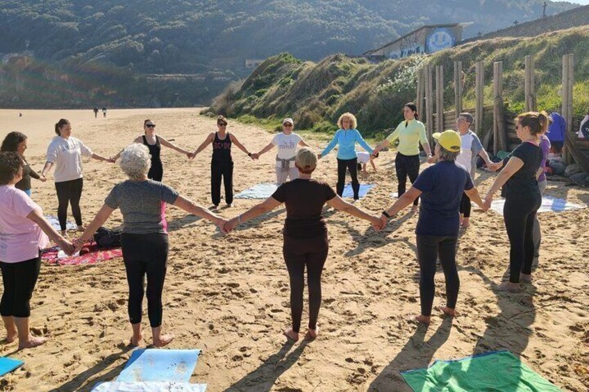 Yoga at sunrise and sunset on Berria Beach 2