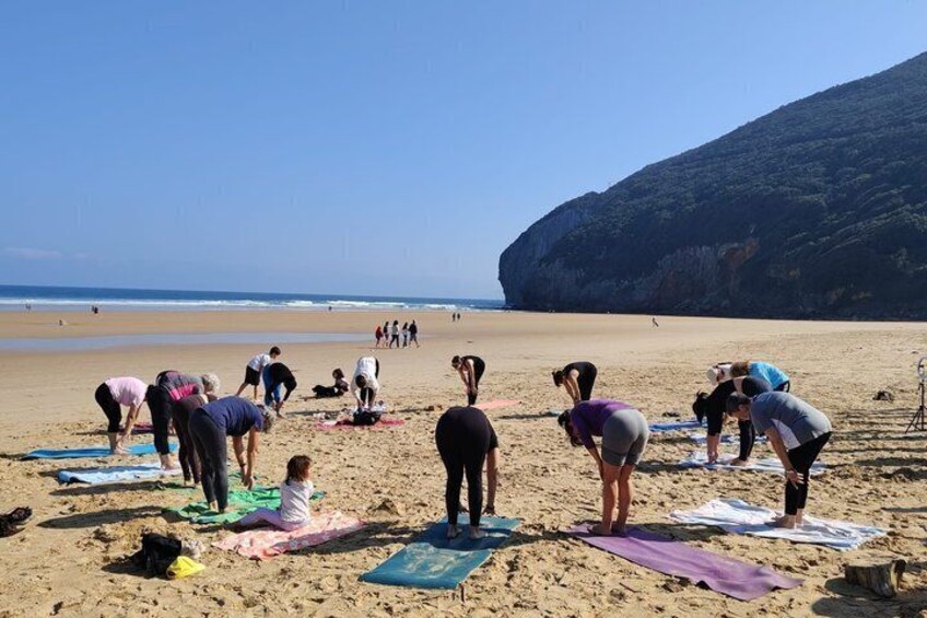 Yoga at sunrise and sunset on Berria Beach 3