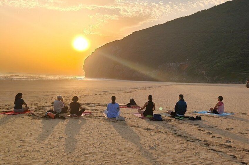 Yoga at sunrise and sunset on Berria Beach 1