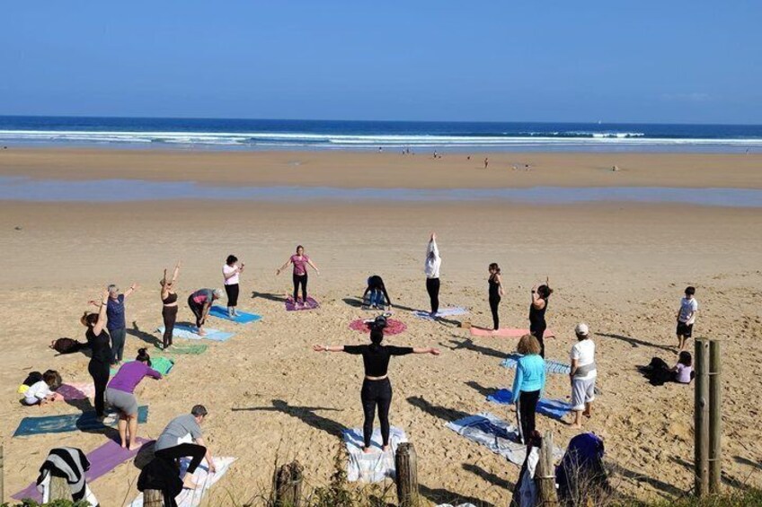 Yoga at sunrise and sunset on Berria Beach 4