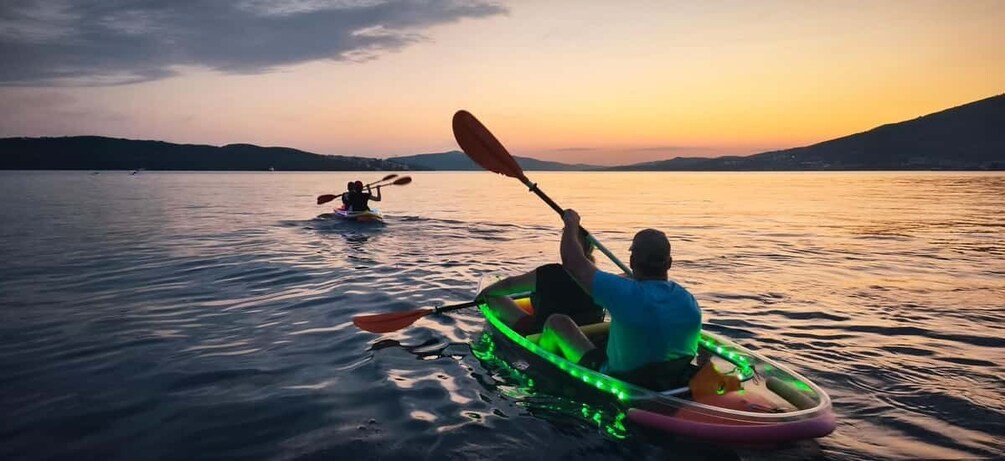 Picture 7 for Activity ČIOVO: Transparent Kayak Glow Tour & Night Pedal Boat 4