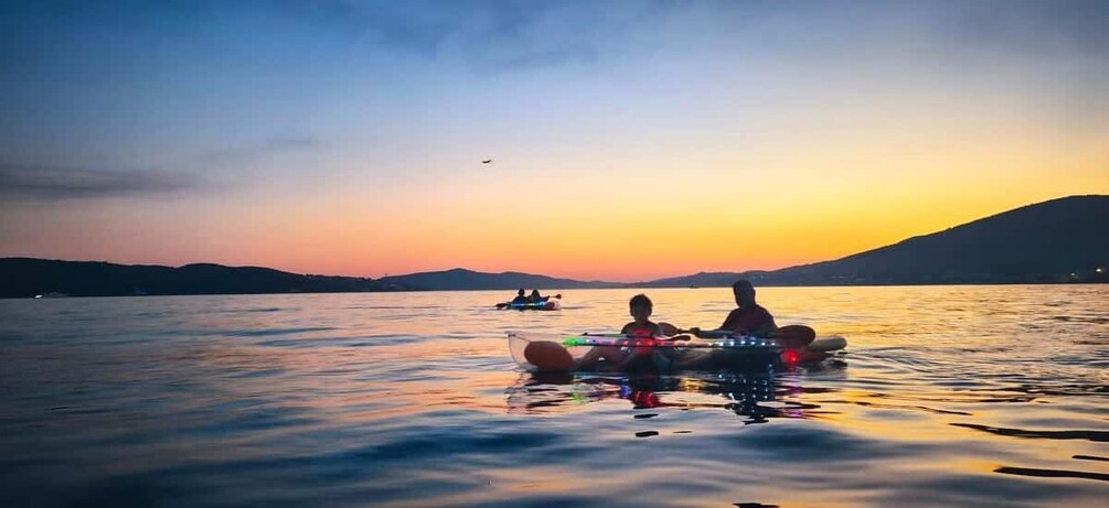 Picture 5 for Activity ČIOVO: Transparent Kayak Glow Tour & Night Pedal Boat 4