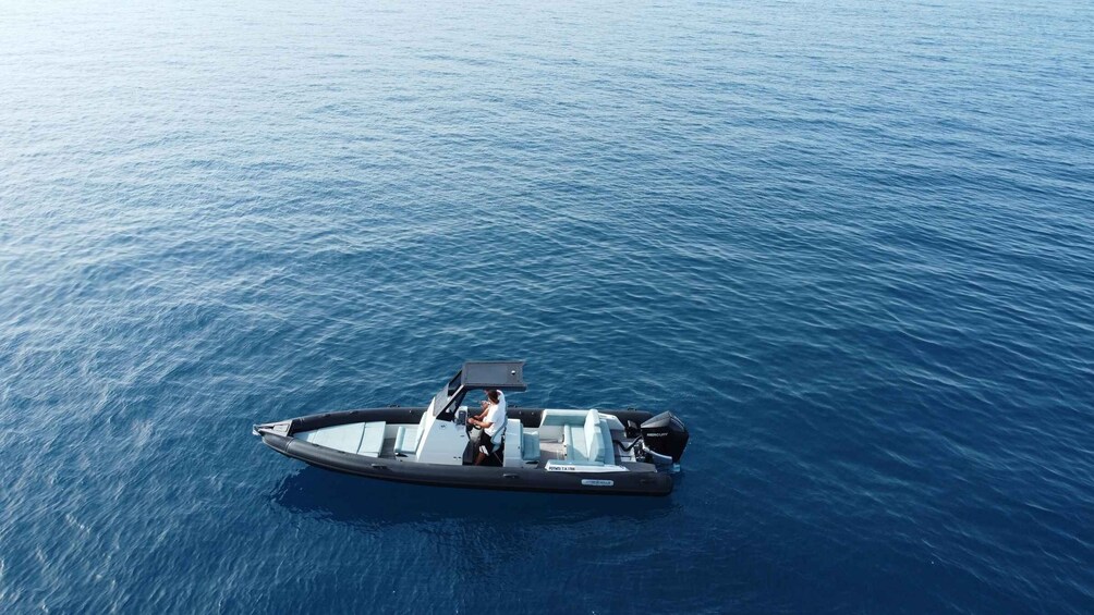 A motorboat on a calm sea. 3