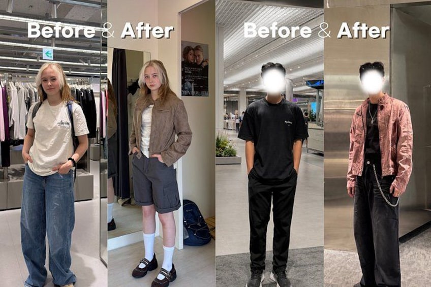 A clothing store with racks of clothes and a person in the foreground. 2