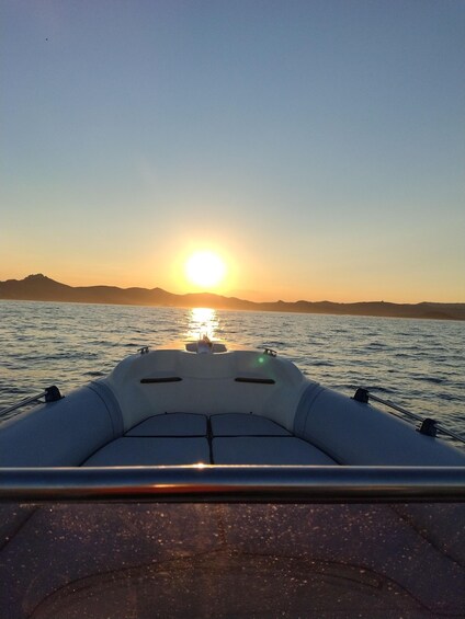 Aperitif at sunset in a dinghy between Cala Sabina and Spiaggia del Principe 1