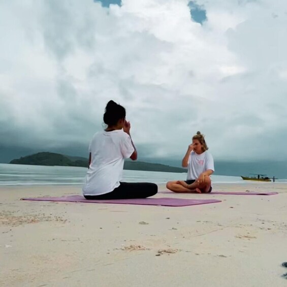 Picture 1 for Activity Langkawi: Enchanting Sunset Beach Yoga at Cenang Beach 5