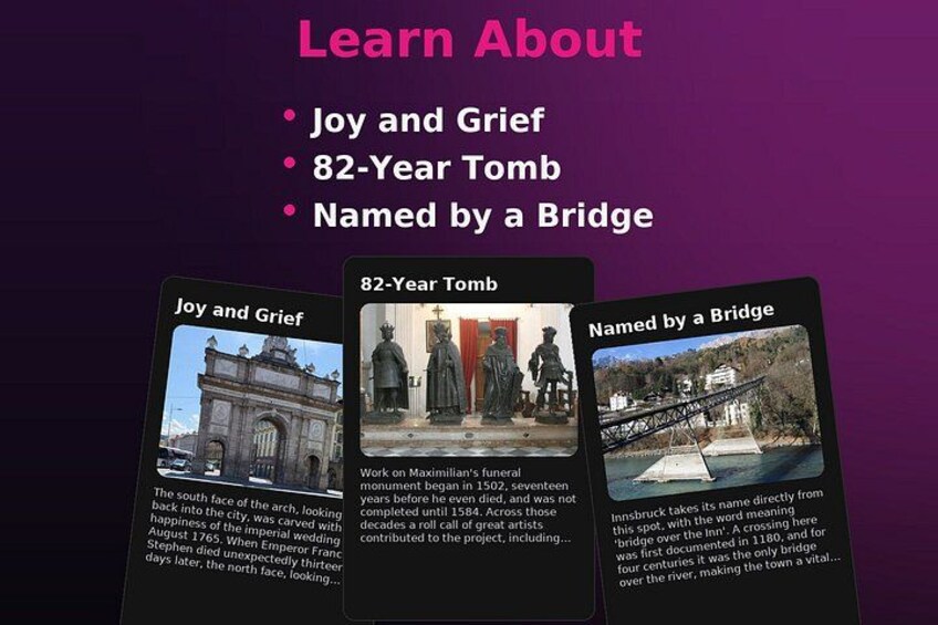 A monument with statues, an 82-year tomb, and a bridge. 3