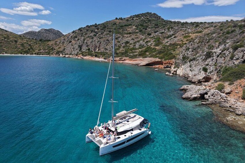 Luxury Private Half Day Catamaran Cruise in the Argolic Gulf 1
