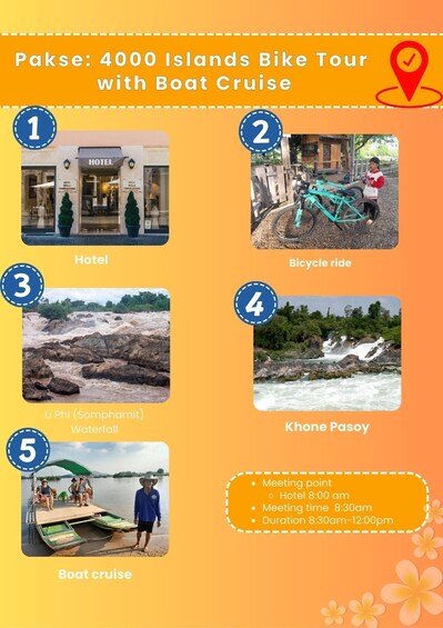 Picture 5 for Activity Pakse: 4000 Islands Bike Tour with Boat Cruise 3