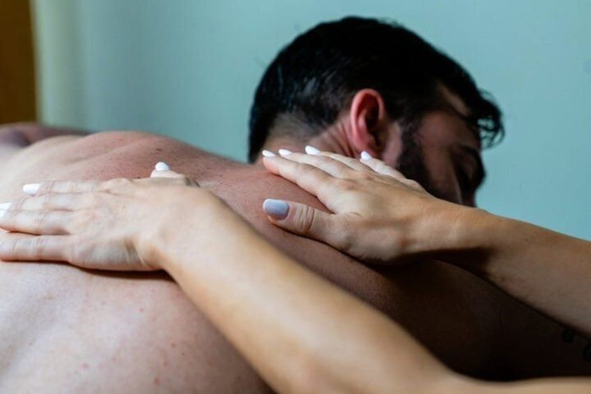 A person receiving a massage. 5