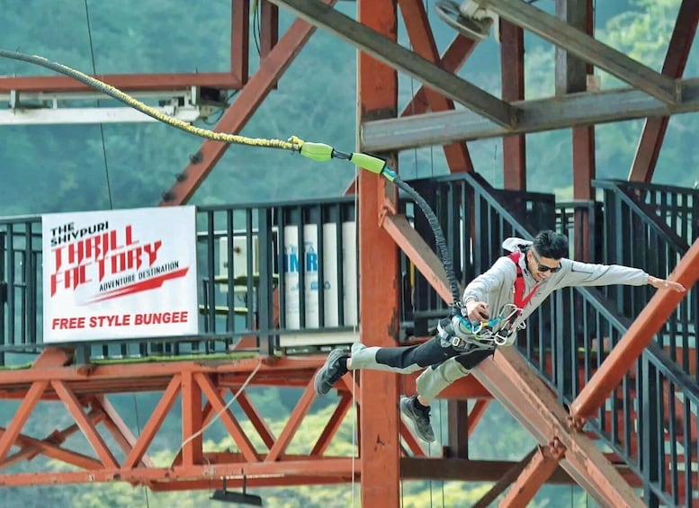 Picture 4 for Activity Rishikesh: Freestyle Bungy Jump with Drone Video 3