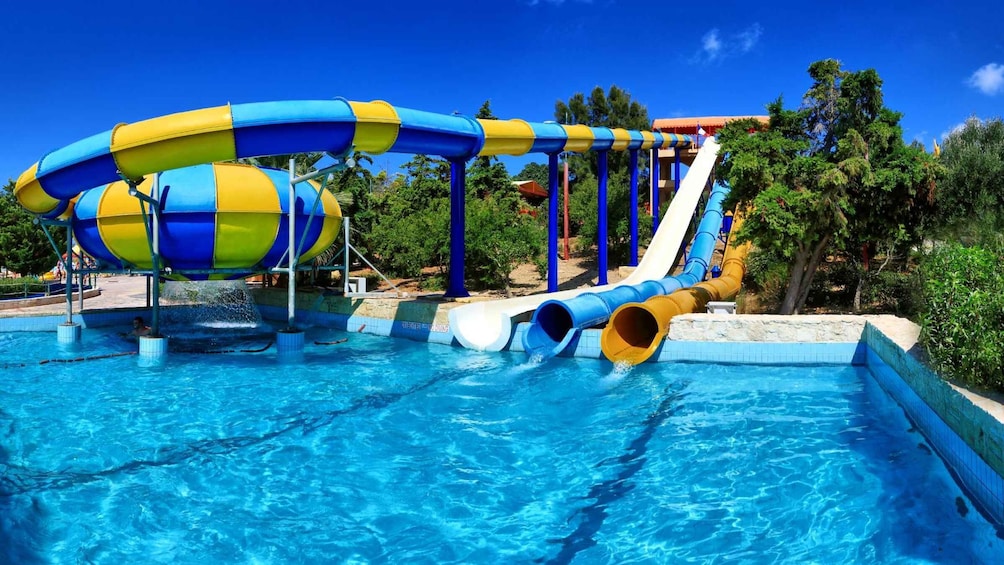 A water park with slides and a wave pool. 3