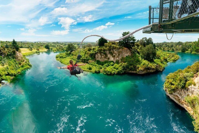 Taupo Bungy Jump New Zealand Water Touch 1