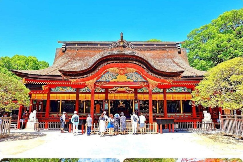 A traditional Japanese building with a curved roof and ornate decorations. 1