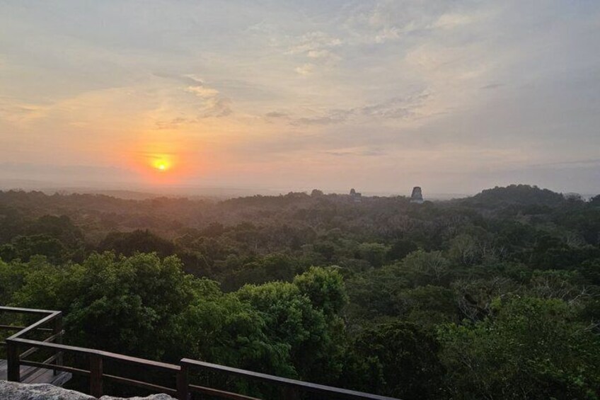 Tikal at Sunset Mayan History and Nature from Flowers 1