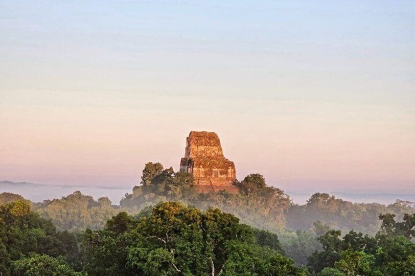 Tikal at Sunset Mayan History and Nature from Flowers 2