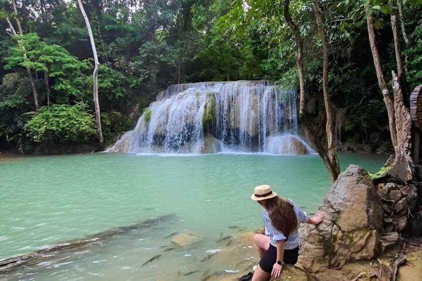 Kanchanaburi Small Group Tour Erawan Waterfall and River Kwai 3