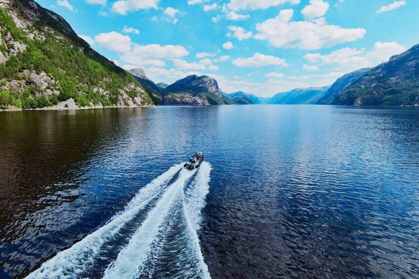 Panorama of the fjord in the summer 2