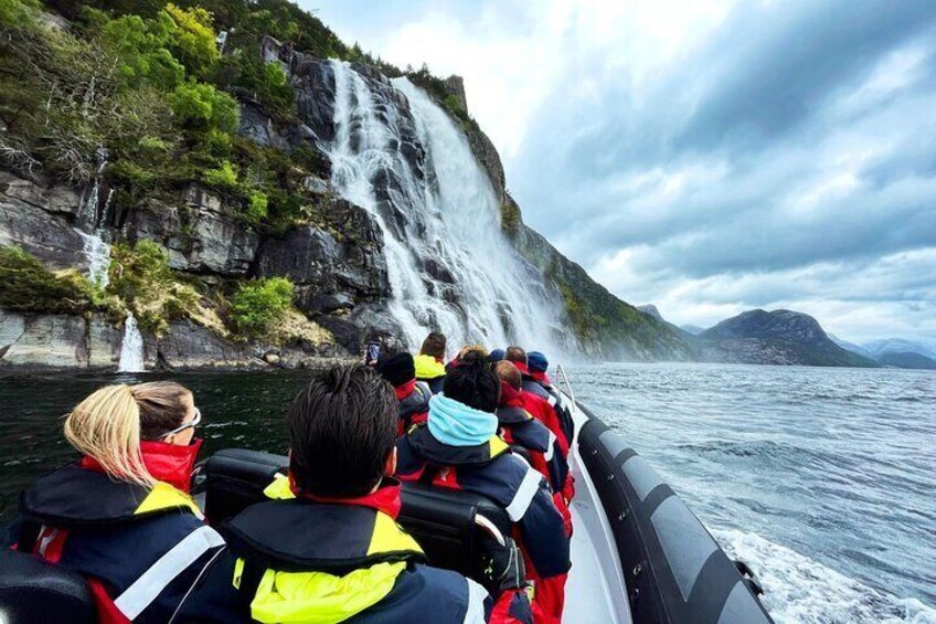 Passengers admiring a waterfall 2