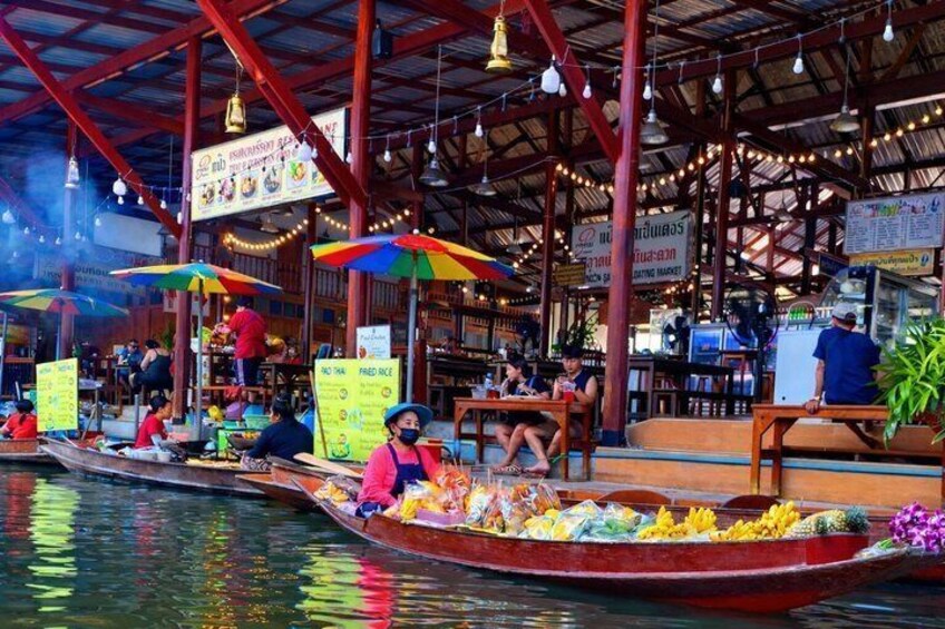 Bangkok Maeklong Train Market Floating Market and Dragon Temple 4