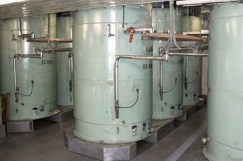 Industrial tanks with pipes and valves. 2