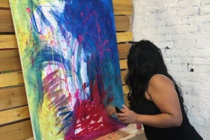 60min Duo Splatter Paint Experience in LA Large Shared Canvas 5
