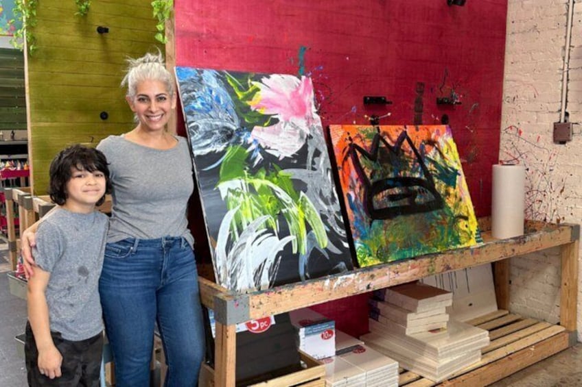 60min Duo Splatter Paint Experience in LA Large Shared Canvas 1