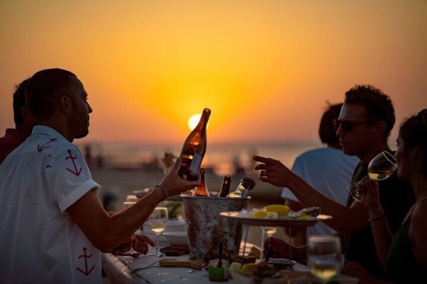 Pop up oyster bar on Normandy beach 1