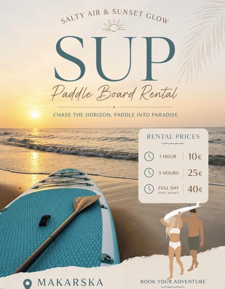 Picture 1 for Activity Makarska: SUP Board Rental with Optional Sunset Tour 3