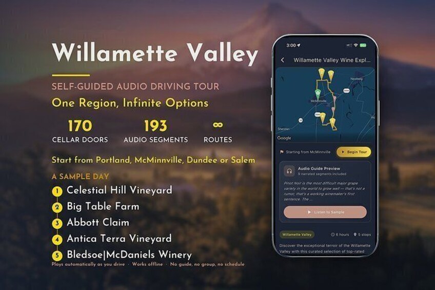 Willamette Valley Wine Tour - Self-Guided GPS Audio Tour 1