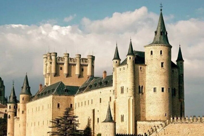 A large castle with multiple towers and turrets. 2