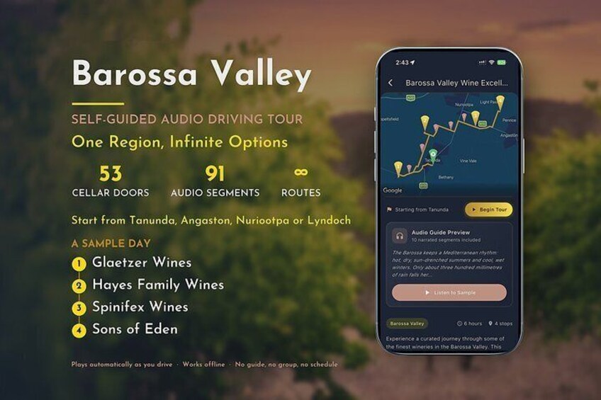 Barossa Valley Wine Tour Self Guided GPS Audio Driving Guide 1