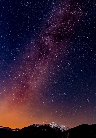 A starry night sky with a visible Milky Way galaxy. 3