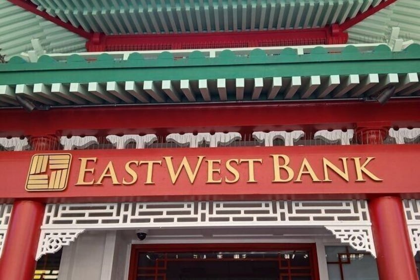 A traditional EastWest Bank sign with Chinese characters. 5