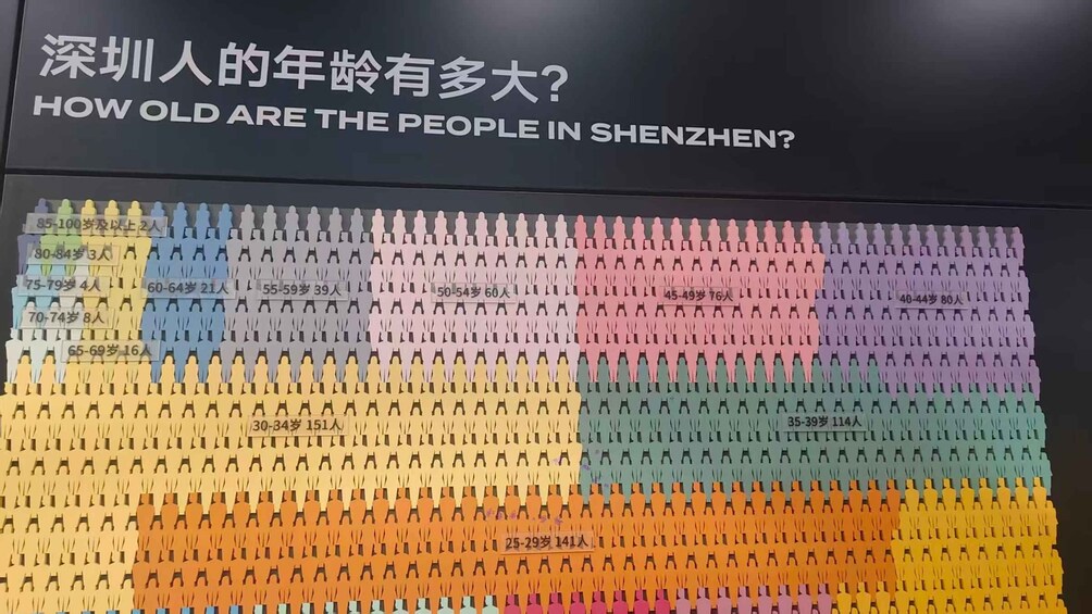 A colorful chart displaying the age distribution of people in Shenzhen. 2